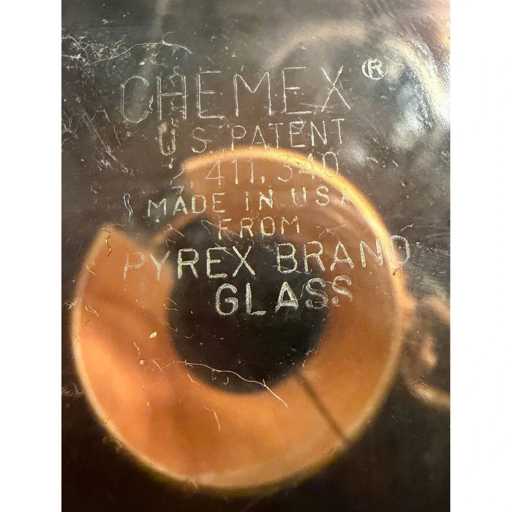 Vintage Chemex Pyrex Glass Pour Over Coffee Maker with Original Box Made in USA
